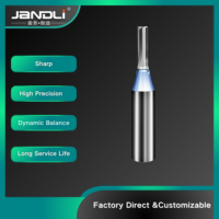 JANDLI Fresa de enrutador recta de 3 filos de carburo de tungsteno 60HRC 0 Helix para corte de paneles, con recubrimiento Nano Azul, compatible con OEM/ODM, CNC