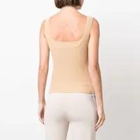 AOPU-Camiseta sin mangas de punto acanalado con cuello cuadrado para mujer, top de entrenamiento personalizado para Yoga y gimnasio