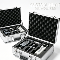 Caja de herramientas portátil de aleación de aluminio, maletín de almacenamiento de documentos, equipo de Hardware, caja de instrumentos con esponja