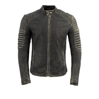 Veste d'hiver personnalisée pour homme, coupe slim, col montant, en cuir gris vieilli, imperméable, éco-responsable, sans ceinture, style urbain, triple épaisseur