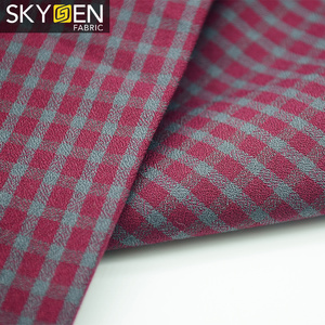Guangzhou skygen usine en gros instock à carreaux teints 100% coton hommes chemise tissu - Product Image 5