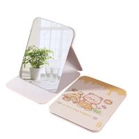 Miroir de table rectangulaire en plastique durable, écologique, portable, compact, pliable, mignon, pour femmes, promotionnel, pour anniversaire