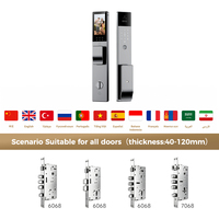 Serrure de porte intelligente étanche avec caméra, reconnaissance faciale 3D, empreinte digitale, batterie au lithium 5000 mAh, application Tuya, OEM LNDU H02