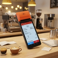 Terminal de point de vente tactile Android 14 avec imprimante thermique 58 mm pour la gestion de la caisse des restaurants et la commande de repas en ligne