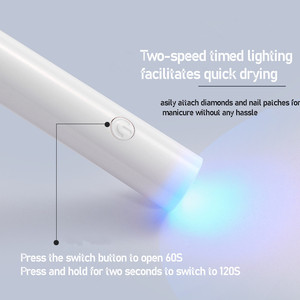 Portable Mini UV LED Nail <b>Lamp</b> 3W 60s <b>Timer</b> Quick Dry USB Plastic Gel Polish Curing Nail Dryer for Home Salon Manicure - Product Image 5