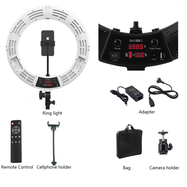 Factory Wholesale 18inch 60W Remote & Tripod 2700K to 5600K Ring Light Ring Light