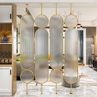 Cloison de séparation en verre trempé en acier inoxydable trempé, style nordique personnalisé de luxe Changhong, décoration de salon