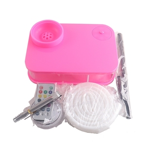 Nouveau LED Ensemble Complet Chicha Cachimba Kit Lumineux Nargile Acrylique Narguilé Portable Carré Livre Shisha avec Tuyau En Cuir - Product Image 5