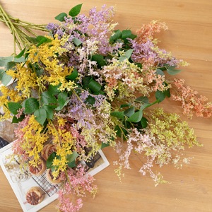 ดอกไม้ประดิษฐ์ CallaFloral ก้านเดี่ยว โพลีเอสเตอร์ สำหรับตกแต่งภายใน สีเขียว สีขาวนวล สีชมพูเข้ม สีม่วง - Product Image 1
