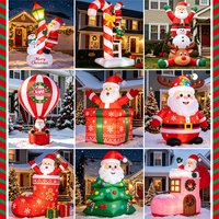 Décoration de Noël gonflable de 5 m en forme de train, rennes et pingouins, en tissu Oxford, pour extérieur, jardin, événements et fêtes