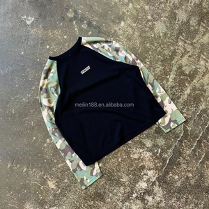 เสื้อแขนยาวลายพรางพิมพ์ลายแบบ DTG  ทรงโอเวอร์ไซส์ ผ้าคอตตอนเนื้อหนัก 100%  แบบวาฟเฟิล - Product Image 1