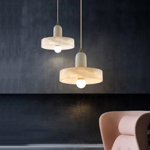 Modern Minimalist Marble Pendant <b>Light</b> E27 Led Single Head Round Chandelier For Bedroom Living Room Nordic Style Home <b>Lighting</b> - Product Image 1