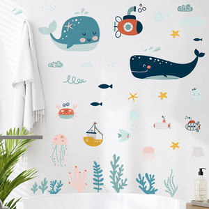 <span class=keywords><strong>Pegatinas</strong></span> de pared con diseño de animales marinos y plantas, temática del océano, para <span class=keywords><strong>baño</strong></span>, habitación de niños - Product Image 5