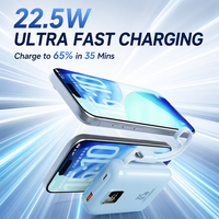 Baterai Li-Polymer Pengisian Cepat Tipe-C 22.5W 30000mAh Power Bank Berkapasitas Tinggi dengan Kabel dan Layar LED