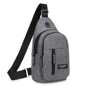 Nouveau design tendance, sacs d'école en nylon antivol avec logo personnalisé, sacs de poitrine pour hommes avec port USB, sacs bandoulière pour hommes - Product Image 6
