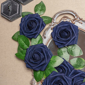 Rosas de espuma al por mayor, bolas de flores a granel hechas a mano, Rosa artificial de tacto real, rosa azul marino, regalos para el día de la madre - Product Image 5
