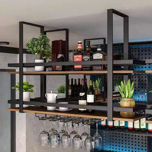 Étagère de rangement suspendue en fer forgé pour bar, comptoir de restaurant, armoire suspendue au plafond, casier à <span class=keywords><strong>vin</strong></span>, mobilier de maison - Product Image 1