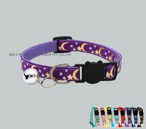 Collier de <span class=keywords><strong>chien</strong></span> chat étoile <span class=keywords><strong>lune</strong></span> plaqué or collier de chat boucle collier de chat réfléchissant - Product Image 2
