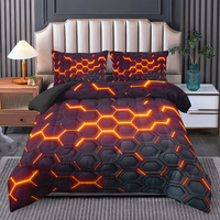 Couette de luxe chaude d'hiver Cool Gaming Honeycomb avec impression numérique 3D, ensemble de literie