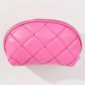 Sac à cosmétiques en cuir PU sac à main cosmétique matelassé à carreaux mode sacs de rangement de maquillage personnalisés pour femmes fille voyage en plein air - Product Image 3