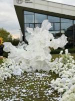 Décoration de fleurs en organza de soie en papier géant réaliste de luxe C-021 pour les événements de mariage nuptiale