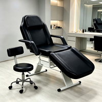 Tabouret de massage inclinable contemporain en PVC, hauteur réglable, éponge haute densité pour usage polyvalent en spa et salon