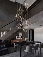 Lustre en cristal Star Web, luminaire suspendu moderne en fil métallique doré géométrique, lampe suspendue artistique Starburst pour salle à manger, escalier