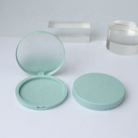 Forme ronde vide poudre pressée boîtier compact emballage vert maquillage réglage contrôle de l'huile poudre libre visage fard à joues conteneur