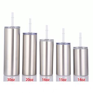 Gobelet isotherme mince en acier inoxydable de 30 oz à double paroi avec couvercle et paille - Product Image 6