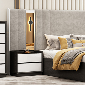 Ensemble complet de chambre à coucher de luxe de haute qualité en gros, <span class=keywords><strong>lit</strong></span> king size avec tête de <span class=keywords><strong>lit</strong></span> lumineuse, ensemble de meubles de chambre à coucher modernes en bois - Product Image 5