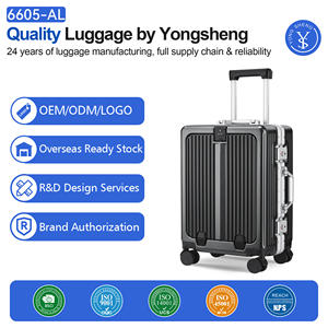 Valise à cadre en aluminium de luxe SOKOK avec roues roulantes silencieuses Bagages à poche ouverte à l'avant Valise à roulettes rigide - Product Image 2