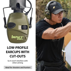 Casque de tir électronique tactique d'extérieur avec cordon, casque anti-bruit pour stand de tir, amplification du son d'impact, protection auditive - Product Image 2