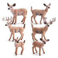 Ensemble de figurines de cerfs de Noël en simulation très vendu - Modèle de cerf de Noël, renne, cerf à queue blanche, jouet décoratif