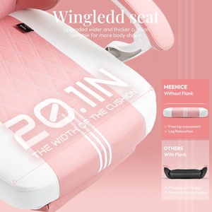 Chaise de gaming rose avec repose-pieds, chaise de jeu grande et haute avec gel rafraîchissant, dossier haut réglable, chaise ergonomique pour ordinateur pour filles - Product Image 4