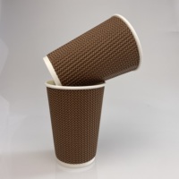 Tasse à café jetable en papier boisson chaude anti-brûlure haut de gamme tasse à thé au lait à emporter tasse en carton ondulé emballée personnalisable