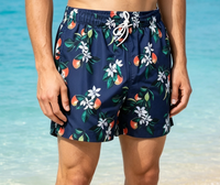 Shorts de bain mi-longs pour hommes, tissés, taille élastique, écologiques, respirants, séchage rapide, avec impression numérique, service OEM