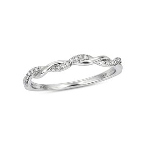 10K Rose Gold Women Twist Anniversary Band Mother's Day <b>Stacking</b> factory custom 1/20cttw ZIRCON Stackable <b>Ring</b> - Product Image 3