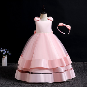 Vestido de niña de las flores 2022, falda blanca con volantes hasta la rodilla, vestido de princesa con flores para niñas, vestido de bautizo de tul para niña W006 - Product Image 2