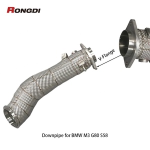 ท่อลดความร้อนท่อไอเสียสำหรับ BMW M3 M4 G80 M3 M4 G82 S58 3.0T 2021-up 304ท่อชิ้นส่วนประสิทธิภาพสแตนเลส - Product Image 5