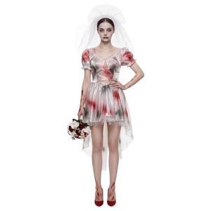 Disfraz <span class=keywords><strong>de</strong></span> <span class=keywords><strong>novia</strong></span> zombi para Halloween, tallas M-XL, oscuro y sangriento, con manchas <span class=keywords><strong>de</strong></span> sangre, vestido <span class=keywords><strong>de</strong></span> <span class=keywords><strong>novia</strong></span> fantasma, disfraz para actuación en escenario - Product Image 5