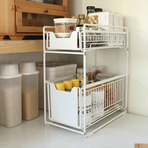 <span class=keywords><strong>Étagère</strong></span> de rangement <span class=keywords><strong>sous</strong></span> l'évier de cuisine Organiseur de <span class=keywords><strong>tiroir</strong></span> à 2 niveaux - Product Image 5