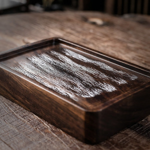 Ebony Teapot Stand Solid Wood Dry Brewing <b>Tray</b> Thickened <b>Tea</b> <b>Tray</b> Original Wood Heat Insulation Pad Stove Mat Accessories - Product Image 2