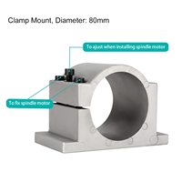 Zhong Hua Jiang 2.2KW ou 1.5KW 80mm en fonte d'aluminium avec 3 pièces vis CNC Support de montage de pince pour moteur de broche CNC