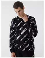 Pull personnalisé avec logo pour homme, fabricant OEM, pull jacquard décontracté, tricot d'hiver, col rond, pull en coton tricoté, pull personnalisé