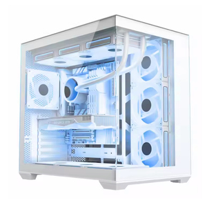 Новый дизайн, белый корпус ATX/M-ATX/<span class=keywords><strong>ITX</strong></span> PC Mid Tower, корпус для настольного компьютера, игровой корпус с закаленной стеклянной боковой панелью - Product Image 1