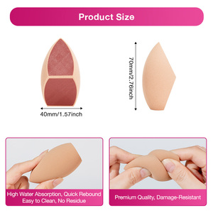 Goutte d'eau nue biseauté mélangeur éponge de maquillage 2-en-1 multi-fonctionnel hydrophile impression de Logo personnalisé pour les compteurs de beauté - Product Image 2