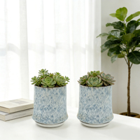 Grand pot de fleurs cylindrique en céramique de luxe, vente en gros, jardin vertical, grands pots de fleurs pour la décoration intérieure et extérieure