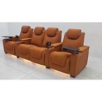 Fauteuil de cinéma inclinable en cuir sur mesure de luxe, style capsule spatiale, avec massage électrique, siège VIP pour salle de cinéma, mobilier