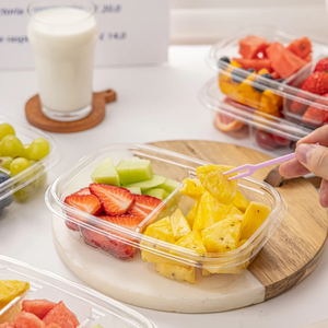 Boîte d'emballage en plastique transparente pour la coupe de fruits 1234 compartiments conteneur de plateau de yaourt aux fruits fraîchement coupés avec couvercle - Product Image 6