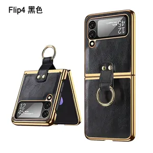 Ringst änder PU Leder PC Slim Fold Kamera Bildschirm Objektivs chutz Abdeckung Handy tasche Tasche für Samsung Galaxy Z Flip 3/4 Handy hülle